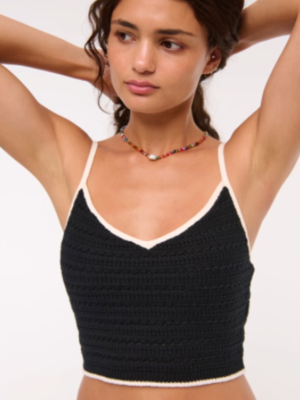 Abercrombie Women's Crochet-Style Bra Top - Black - Size S
